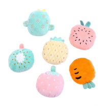 Cute Fruit Plush Toys Squeaky Chew Dog Toys Interactive Fruit Shape Catnip Toys For Dog And Cat